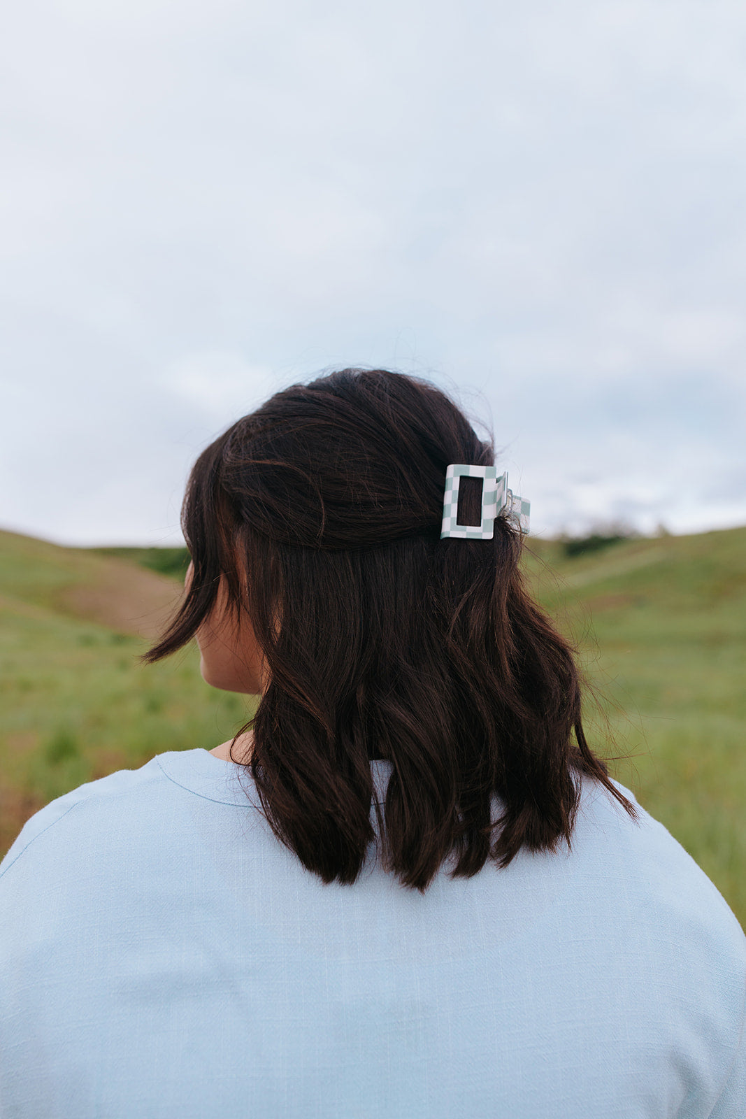 Cove Retro Checkered Hair Claw