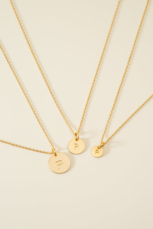 Cove Large Letter Disk Pendant