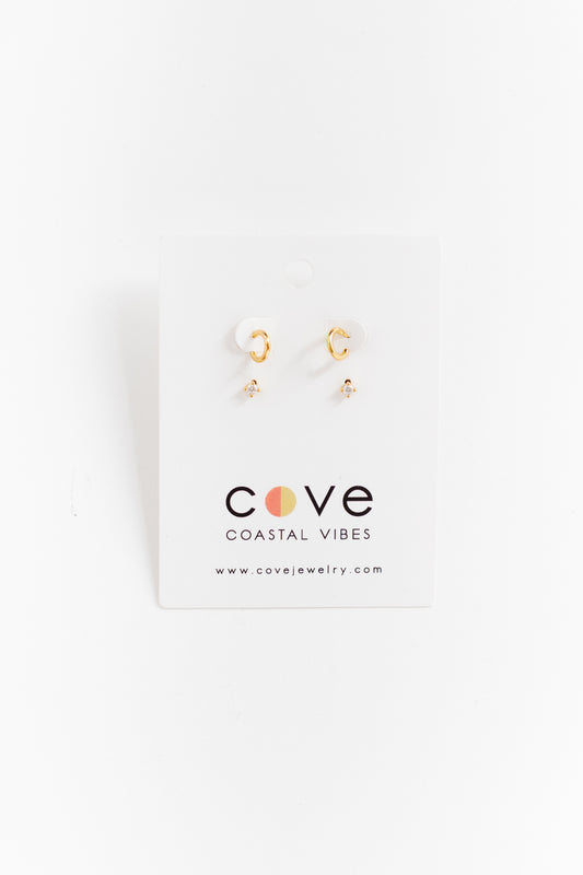 Cove Earrings Double Set Gold