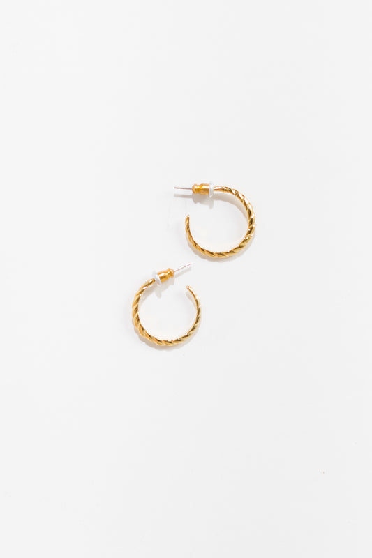Cove Earrings Twisted Open Hoops Gold