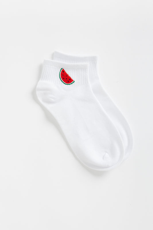 Watermelon Embroidered Socks