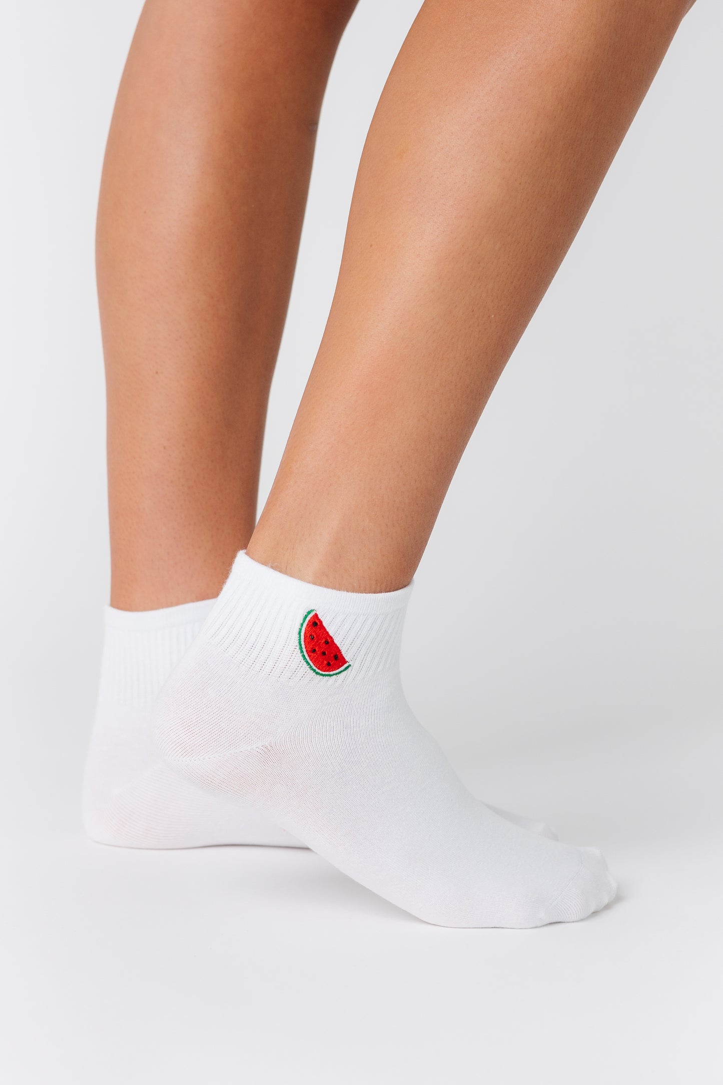 Watermelon Embroidered Socks