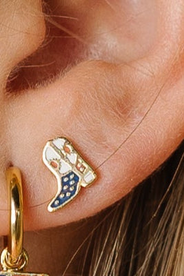 Cove Freedom Cowboy Boot Stud Earrings