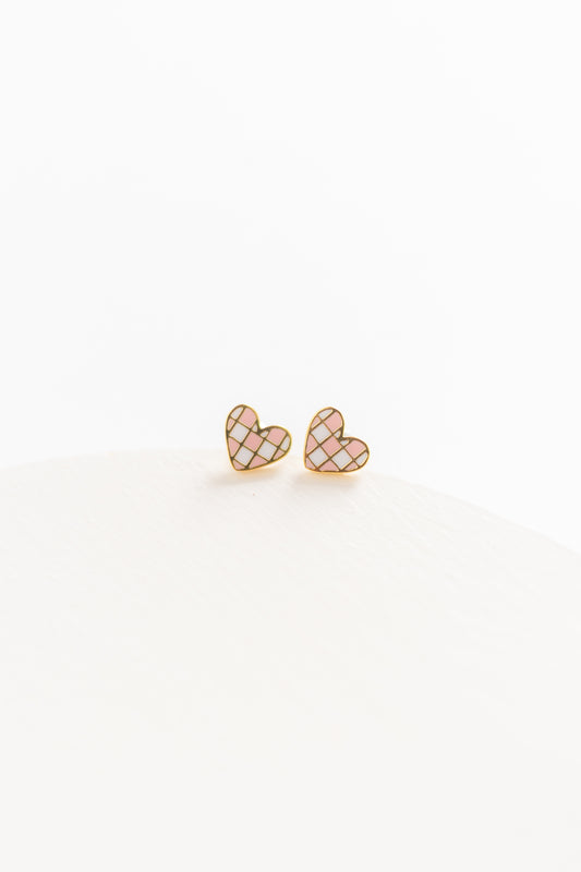 Cove Checker Heart Earring