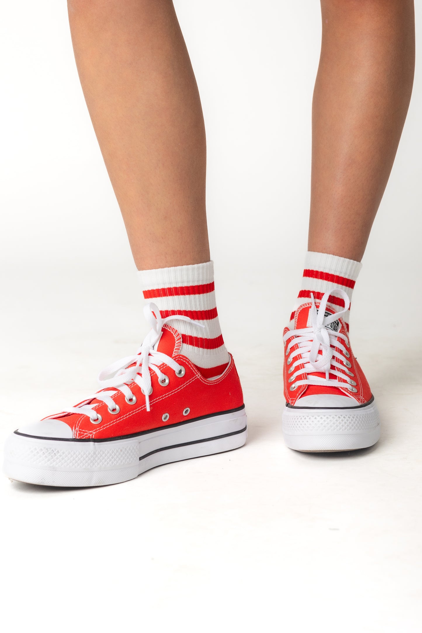 Cove Red & White Stripe Socks