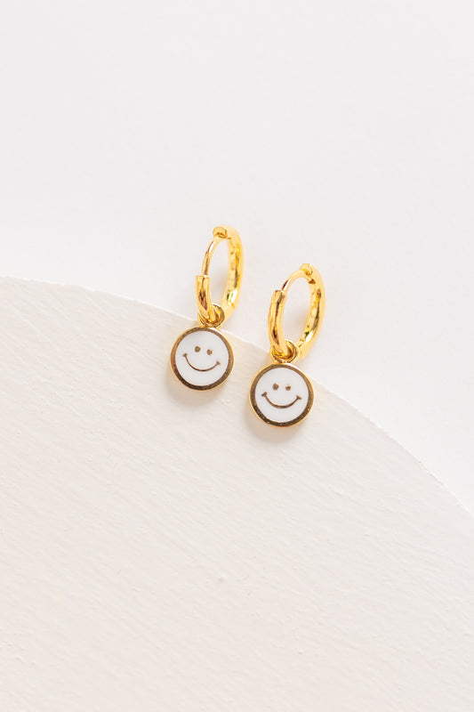 Cove Smiley Huggie Earrings